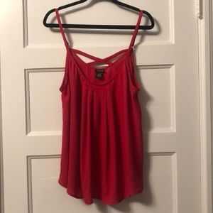 Torrid hot pink georgette pintuck strappy tank - 0